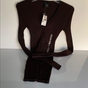 NWT It’s Our Time Stretch Deep V-Neck Sweater